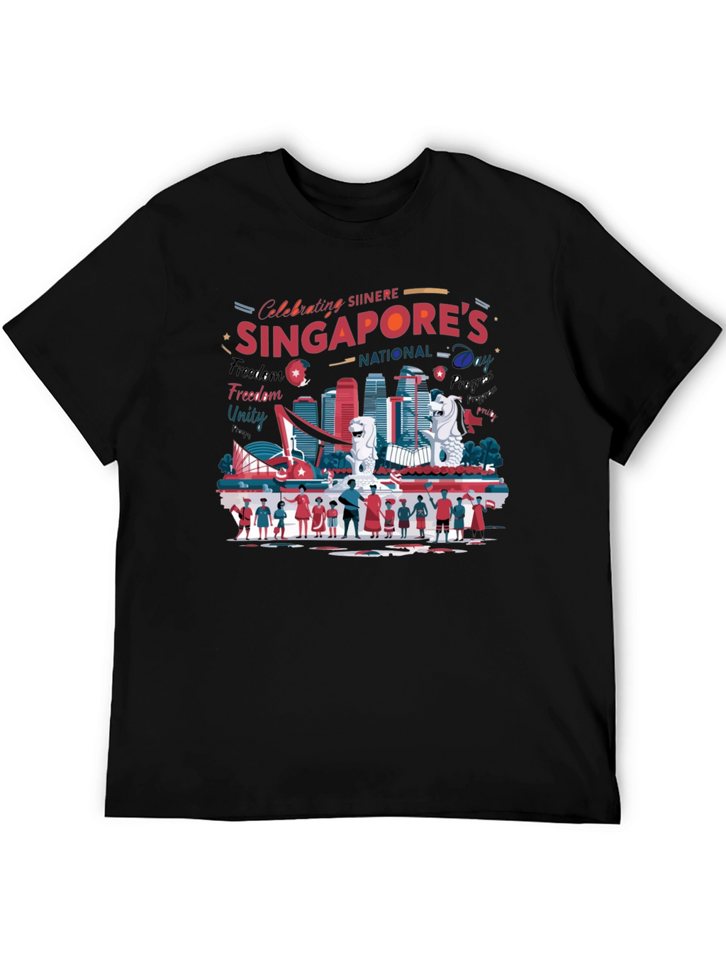 Singapore National Day Graphic T-Shirt