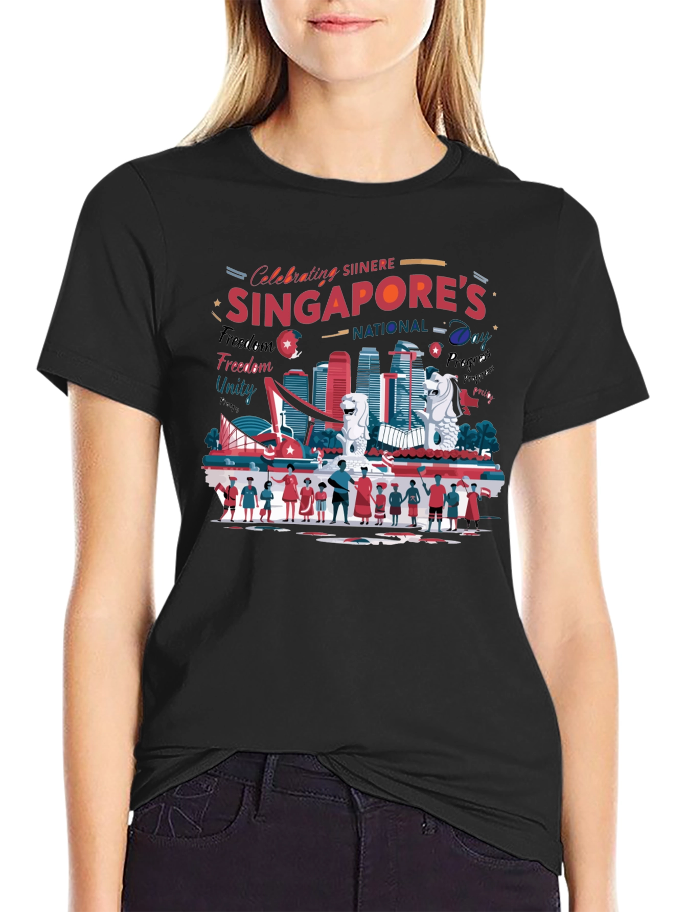 Singapore National Day Graphic T-Shirt