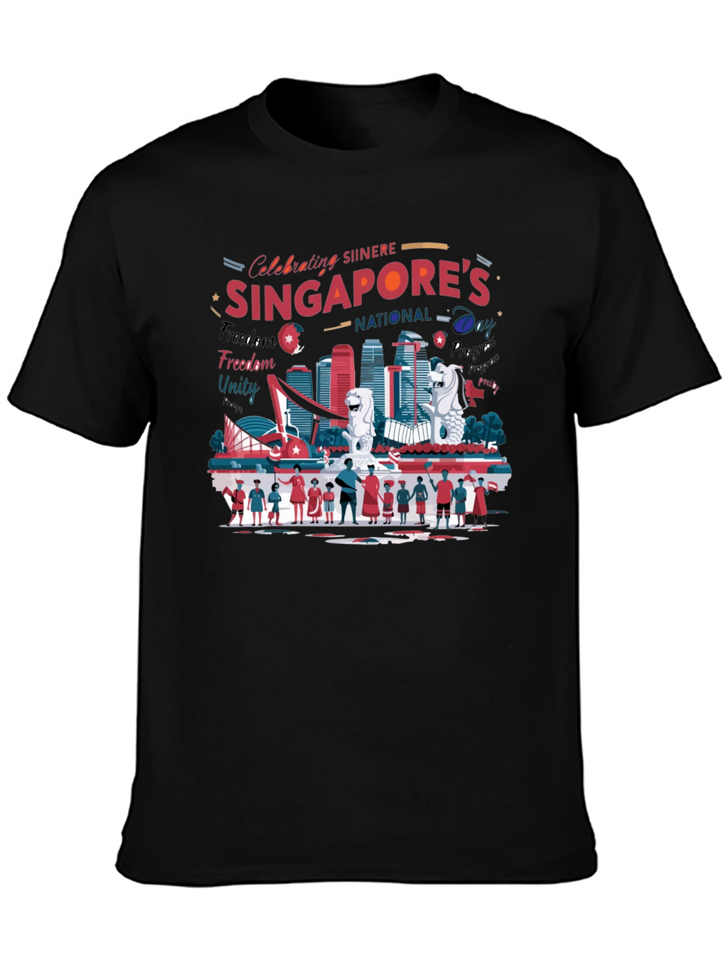 Singapore National Day Graphic T-Shirt