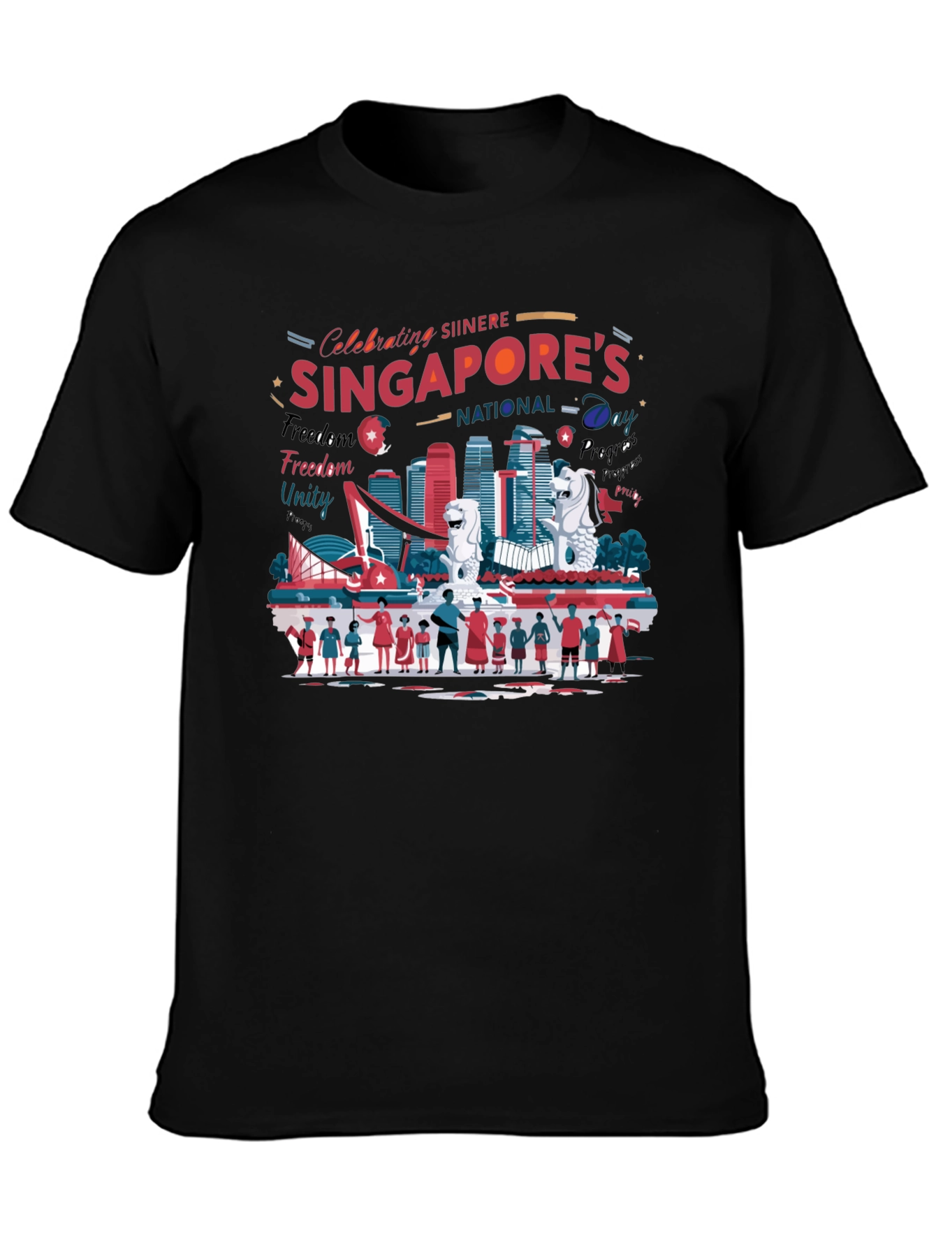 Singapore National Day Graphic T-Shirt