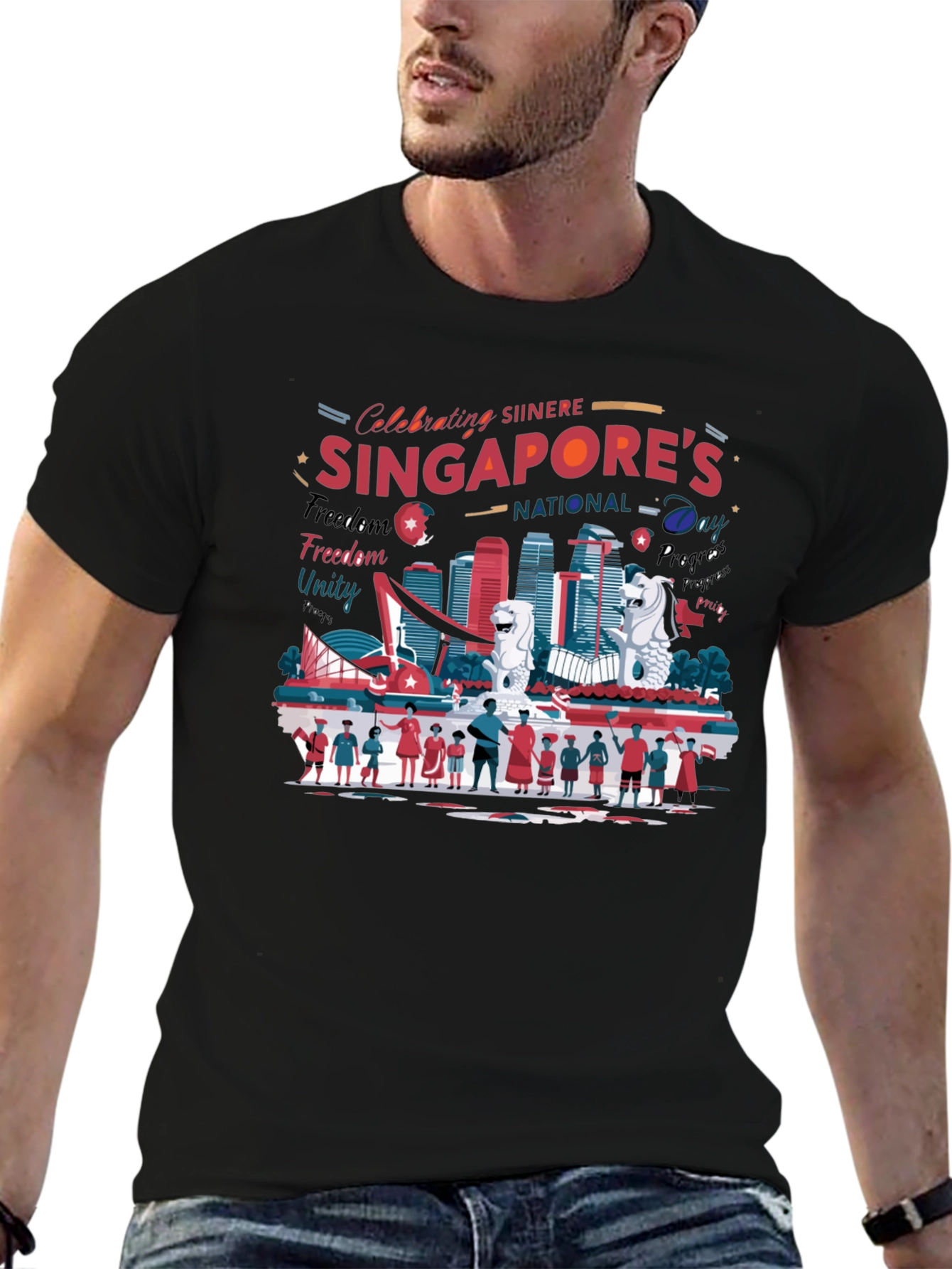 Singapore National Day Graphic T-Shirt