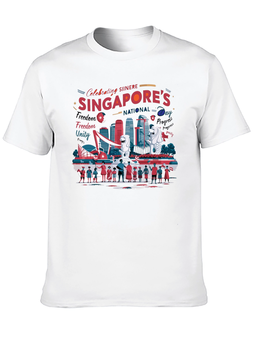 Singapore National Day Graphic T-Shirt