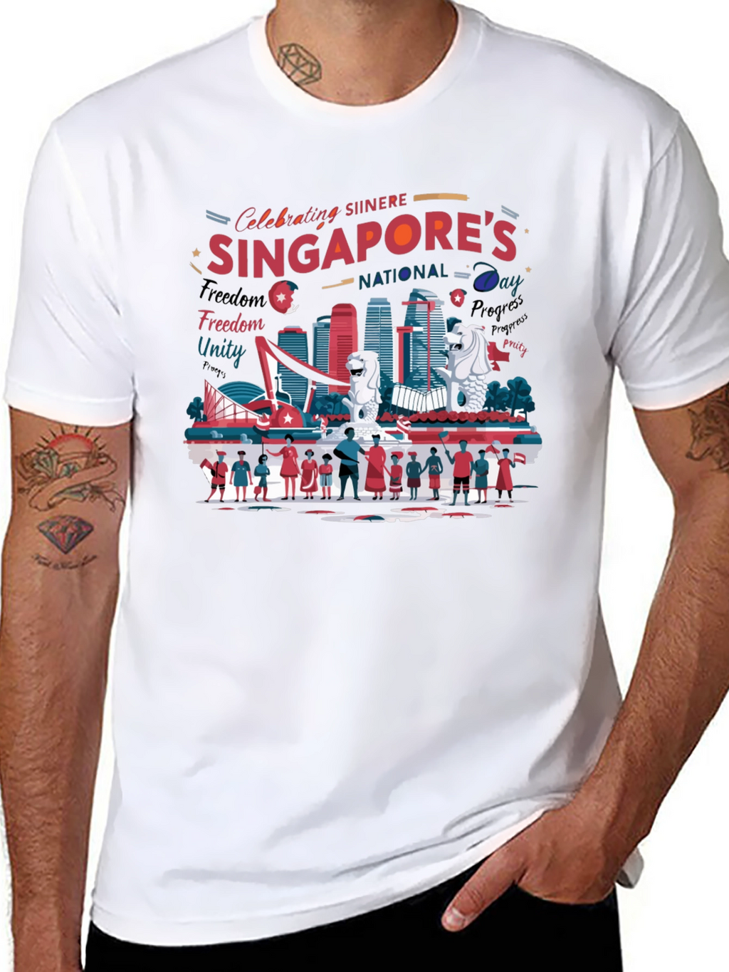 Singapore National Day Graphic T-Shirt