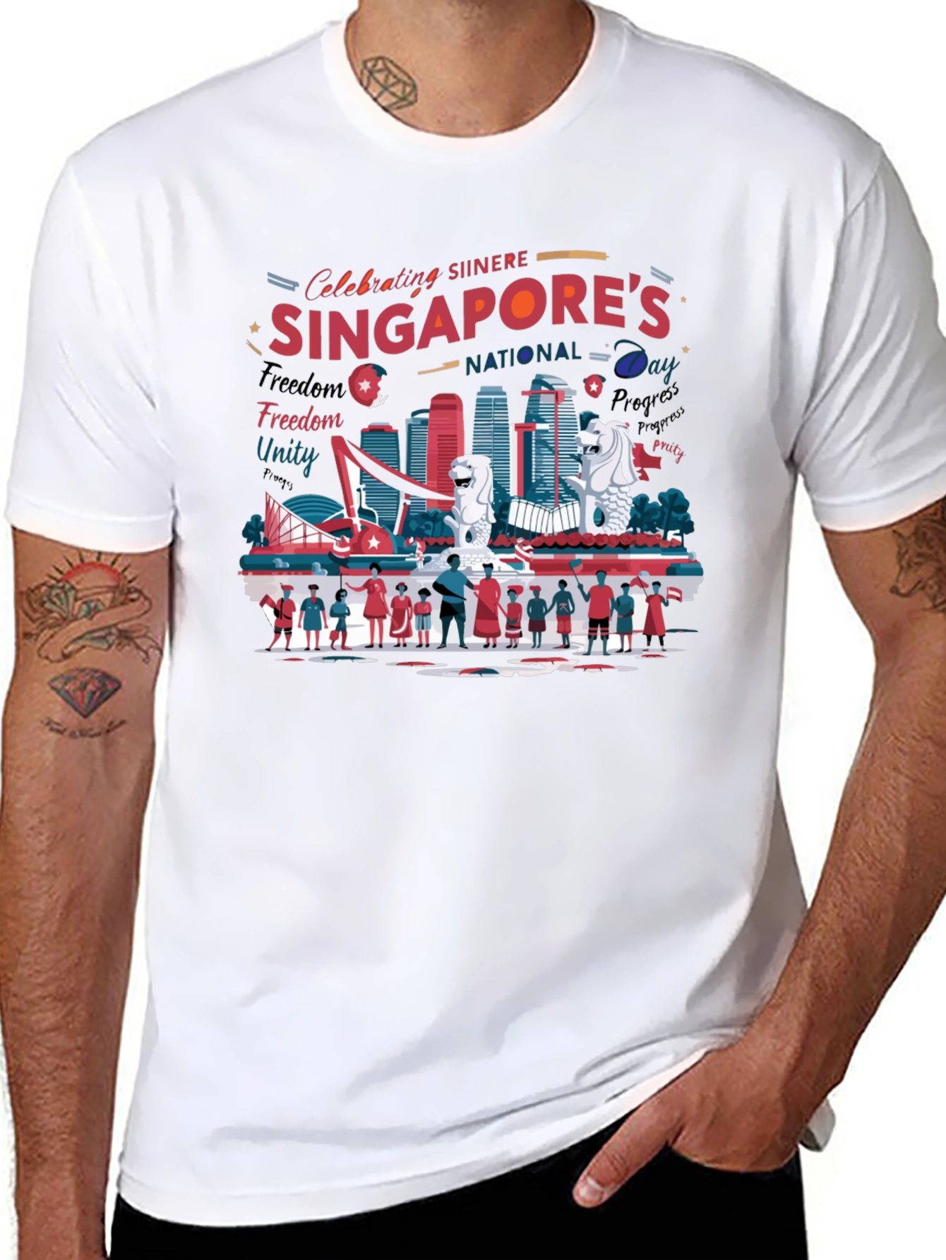 Singapore National Day Graphic T-Shirt