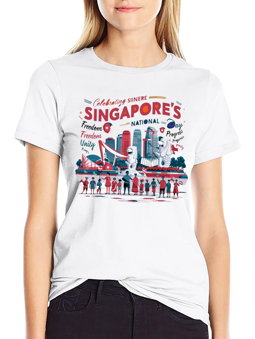 Singapore National Day Graphic T-Shirt