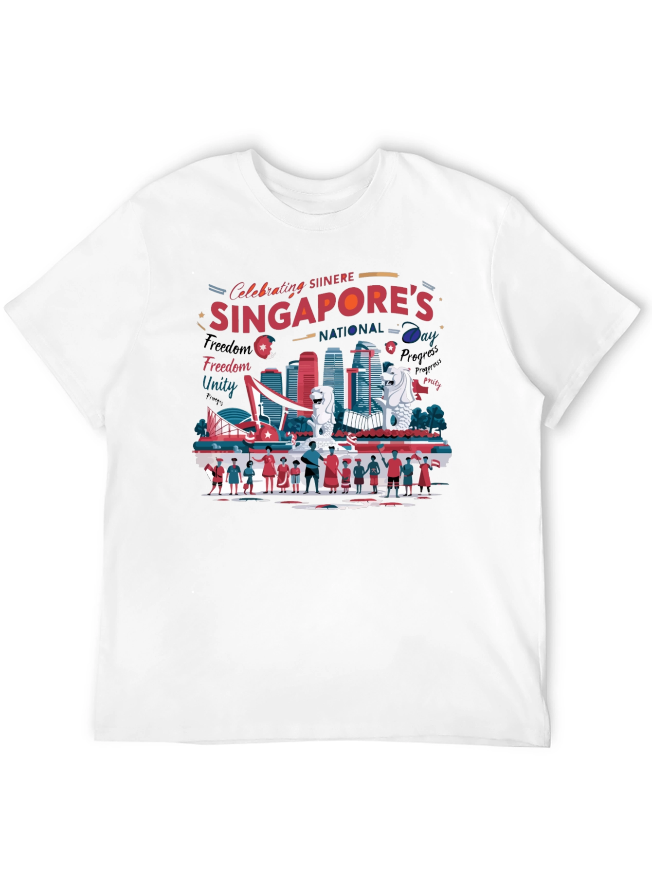 Singapore National Day Graphic T-Shirt