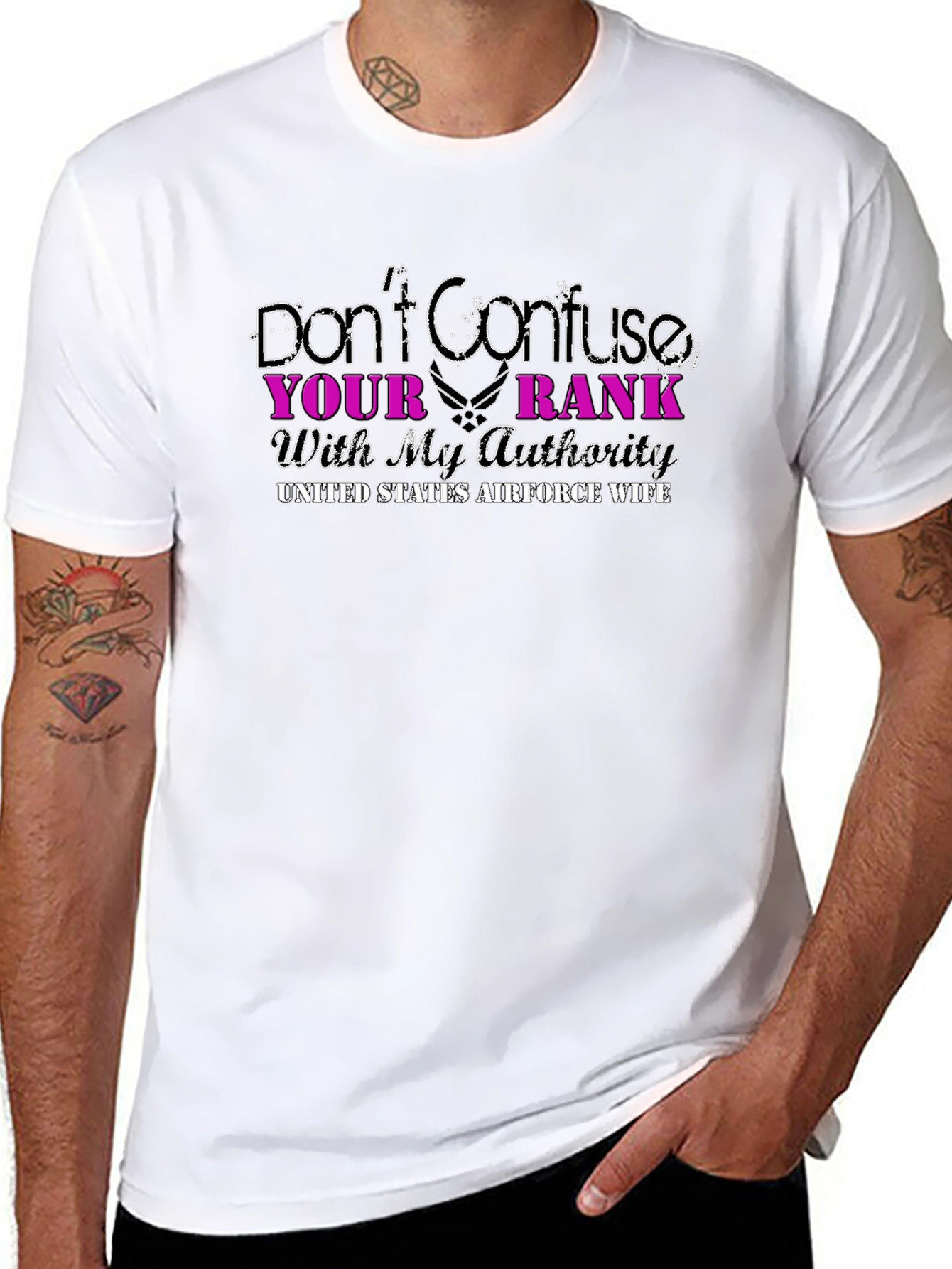 Air Force Wife T-Shirt - Dont Confuse Your Rank