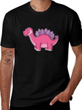 Dino T-Shirt - Pink Stegosaurus Graphic Tee
