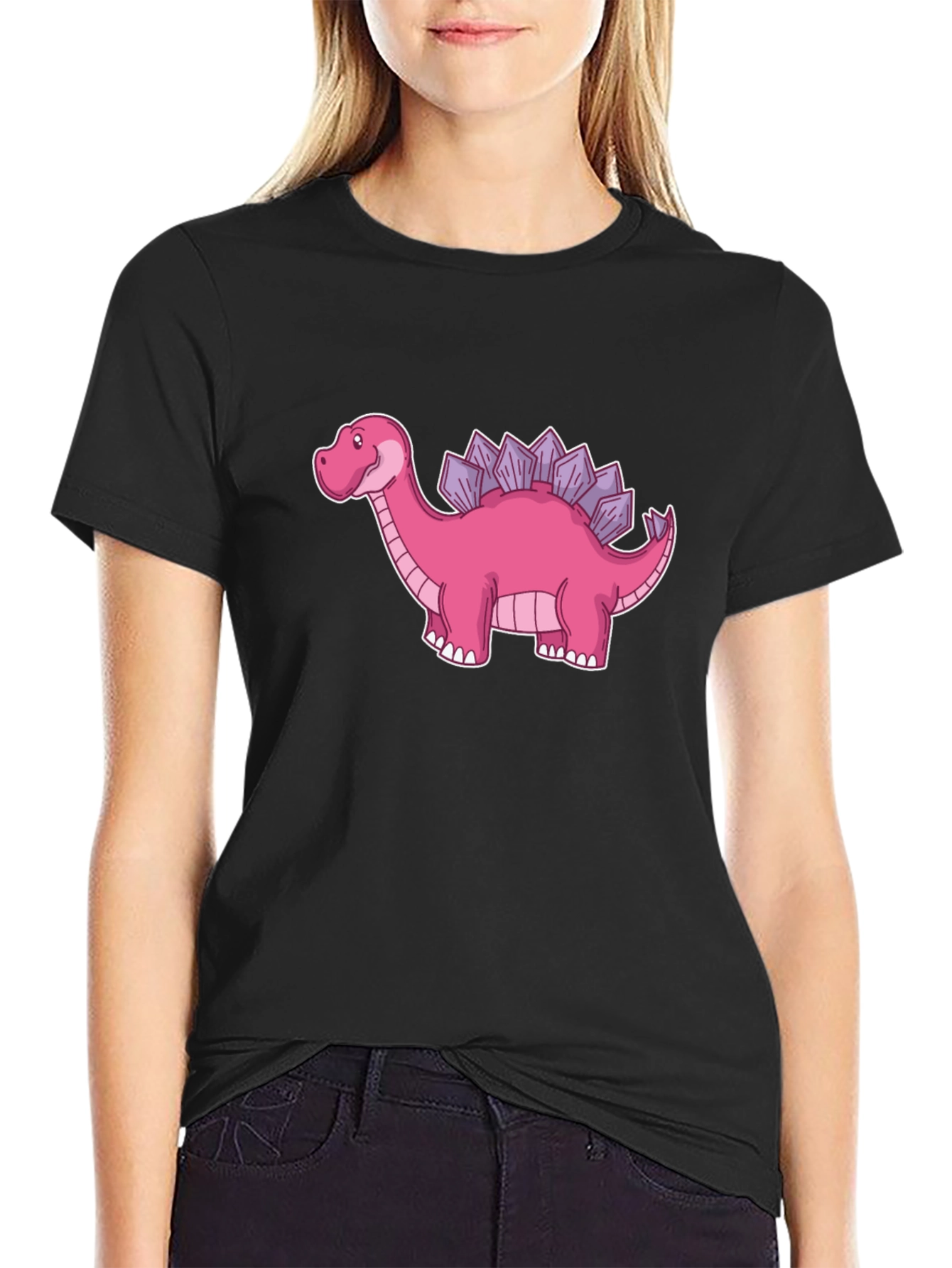 Dino T-Shirt - Pink Stegosaurus Graphic Tee