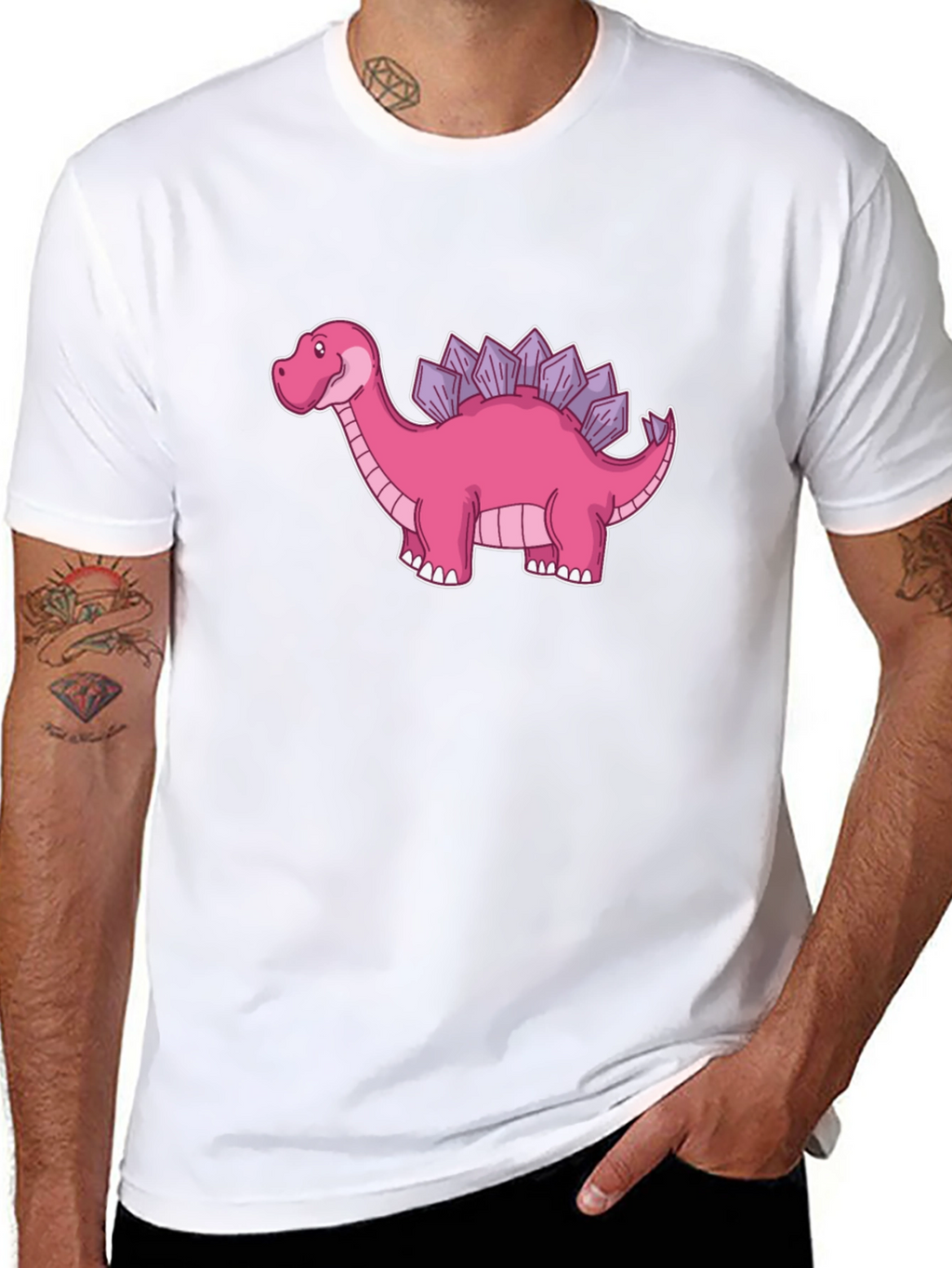 Dino T-Shirt - Pink Stegosaurus Graphic Tee