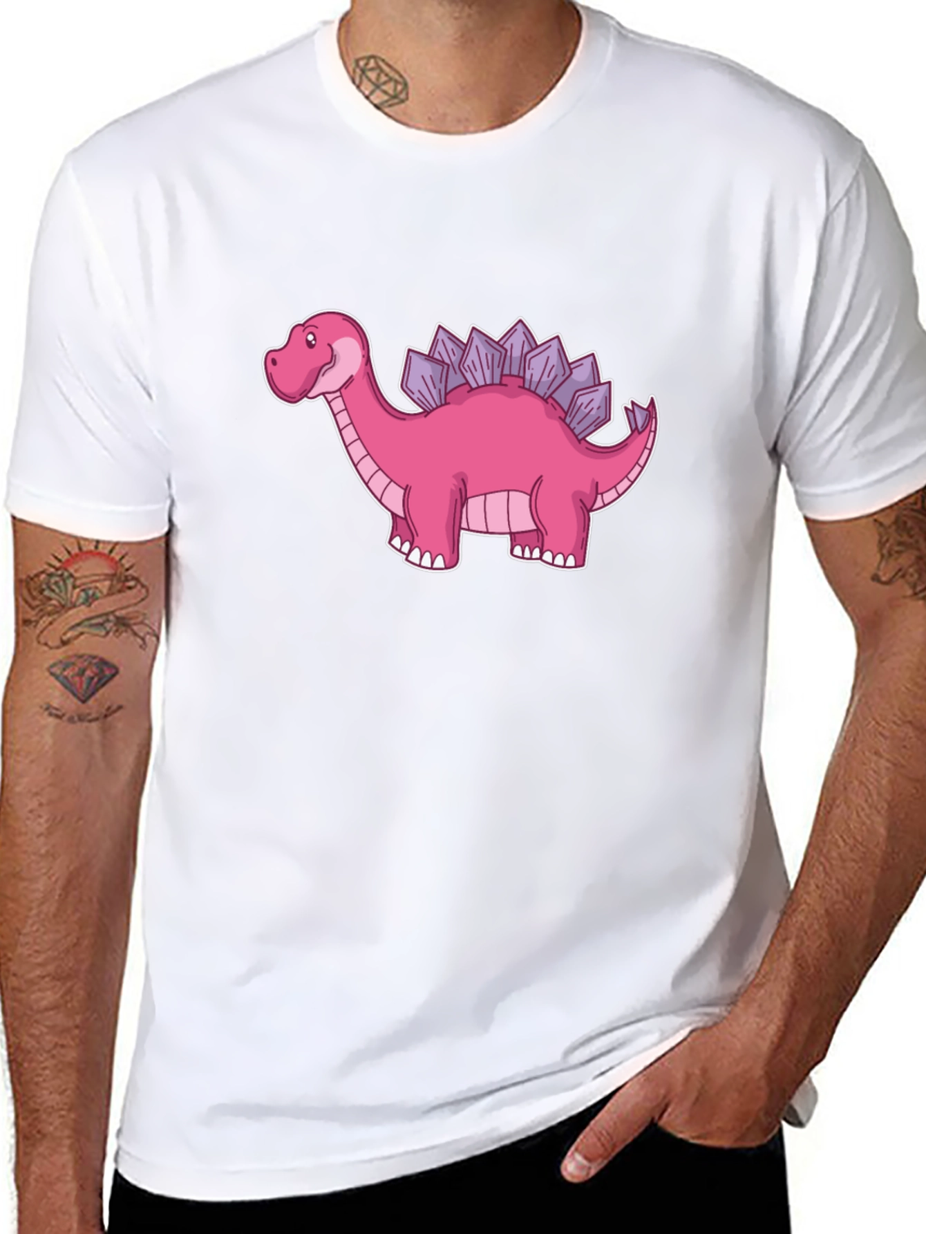 Dino T-Shirt - Pink Stegosaurus Graphic Tee