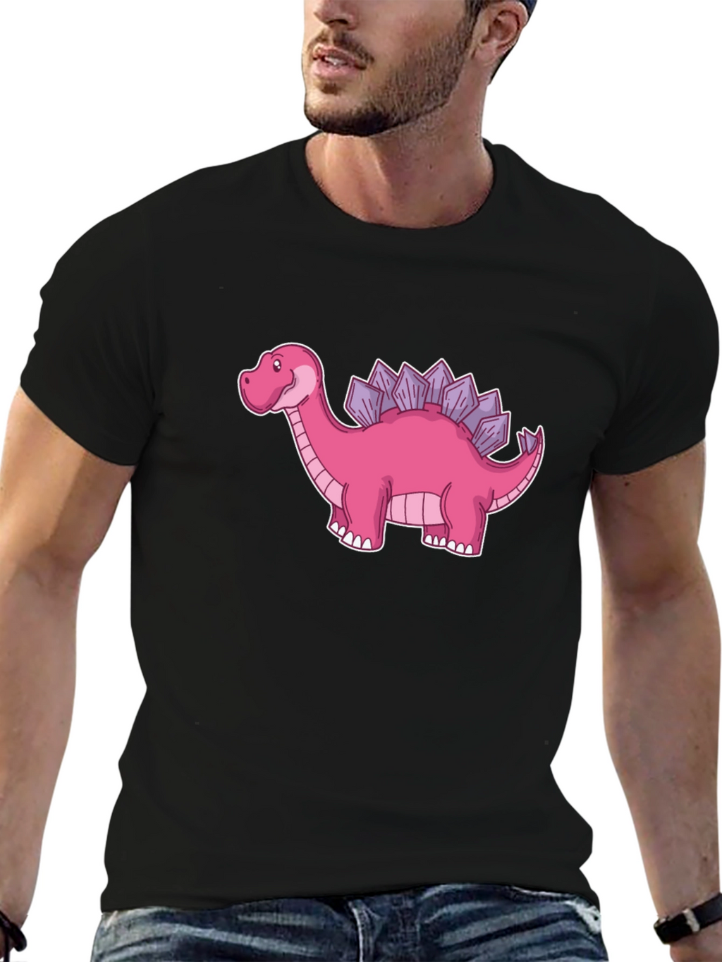Dino T-Shirt - Pink Stegosaurus Graphic Tee