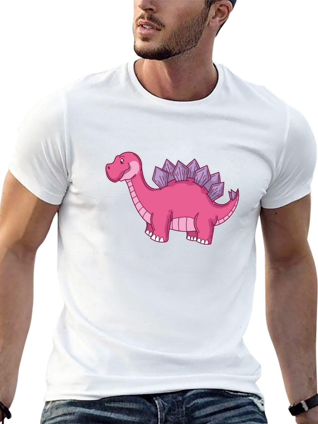 Dino T-Shirt - Pink Stegosaurus Graphic Tee