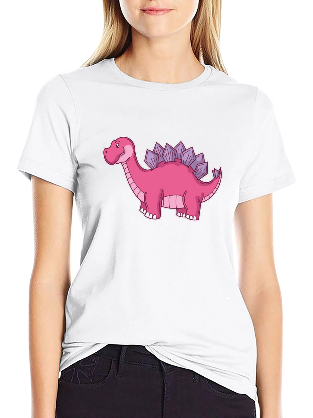 Dino T-Shirt - Pink Stegosaurus Graphic Tee