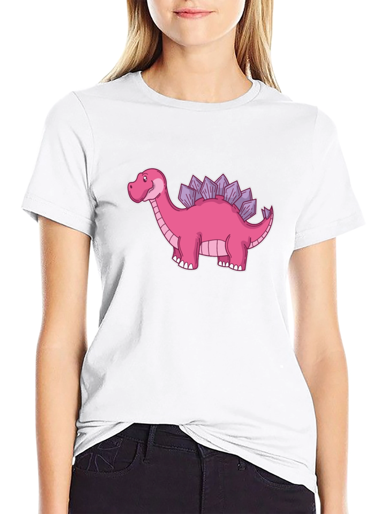 Dino T-Shirt - Pink Stegosaurus Graphic Tee