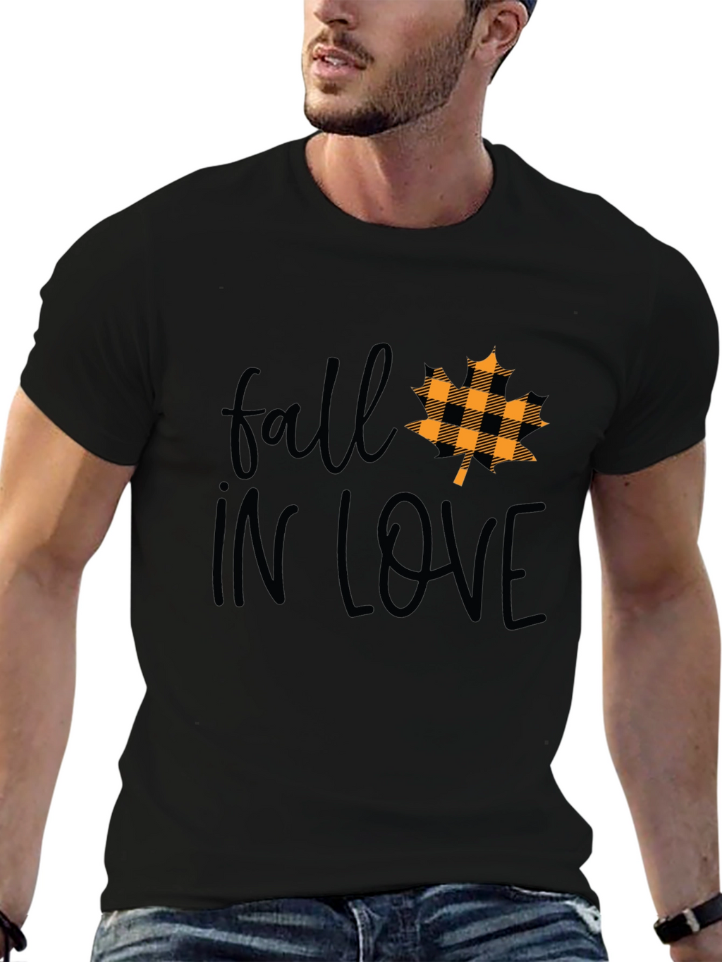 Fall In Love Maple Leaf Plaid T-Shirt