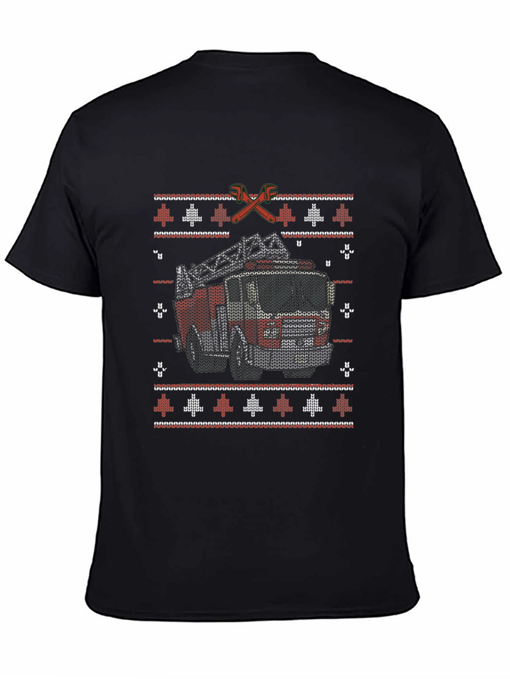 Fire Truck Ugly Christmas Sweater T-Shirt