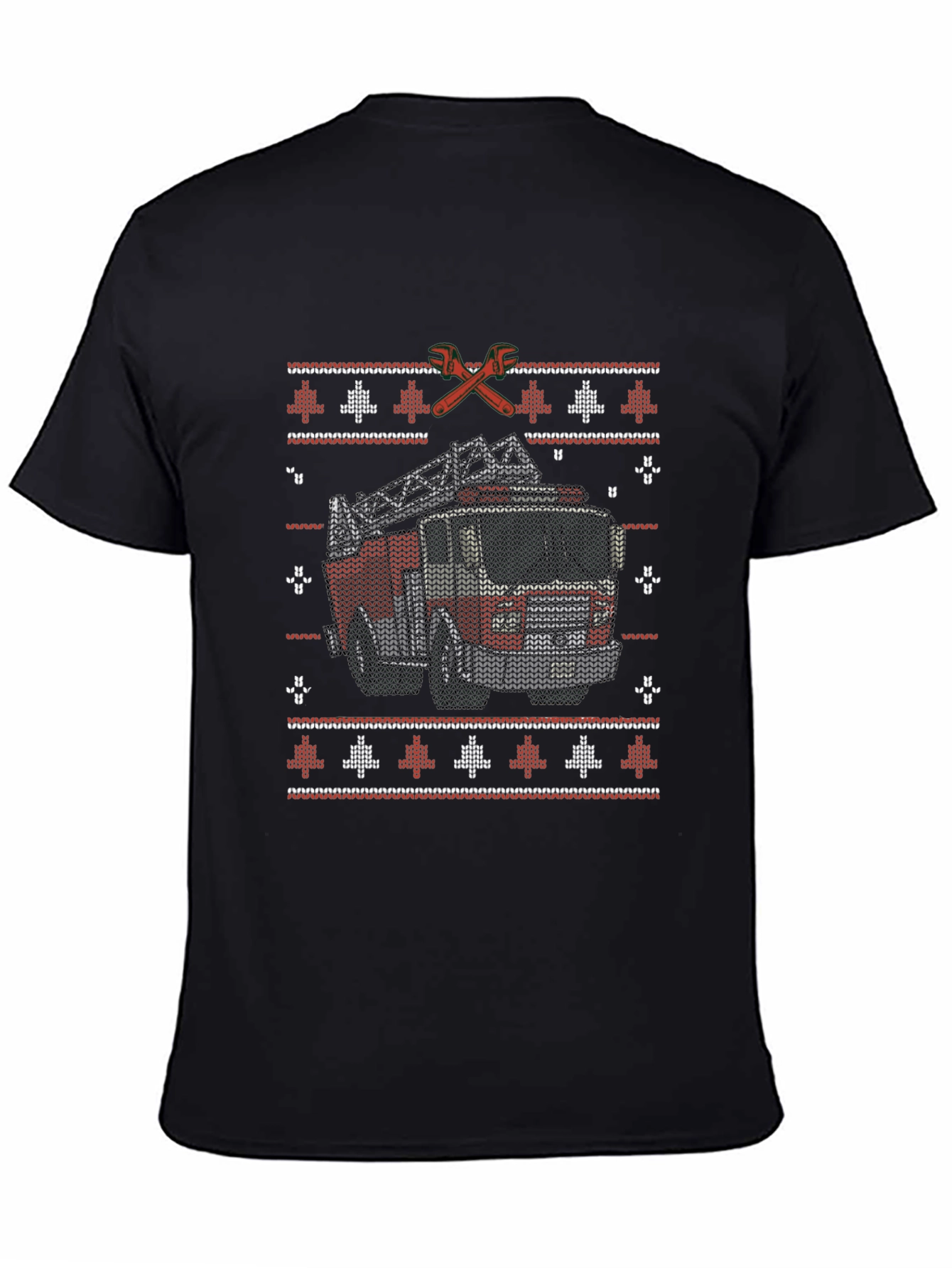 Fire Truck Ugly Christmas Sweater T-Shirt