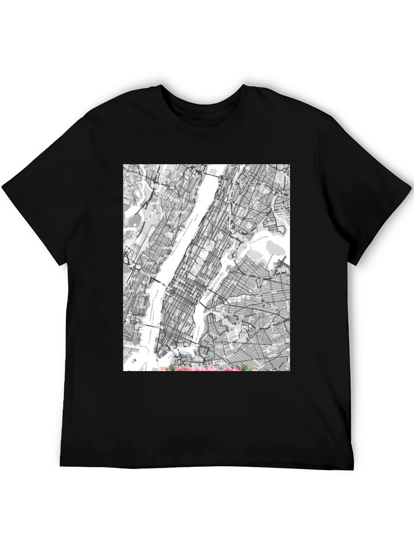 New York City Map T-Shirt - Modern Street Grid Design
