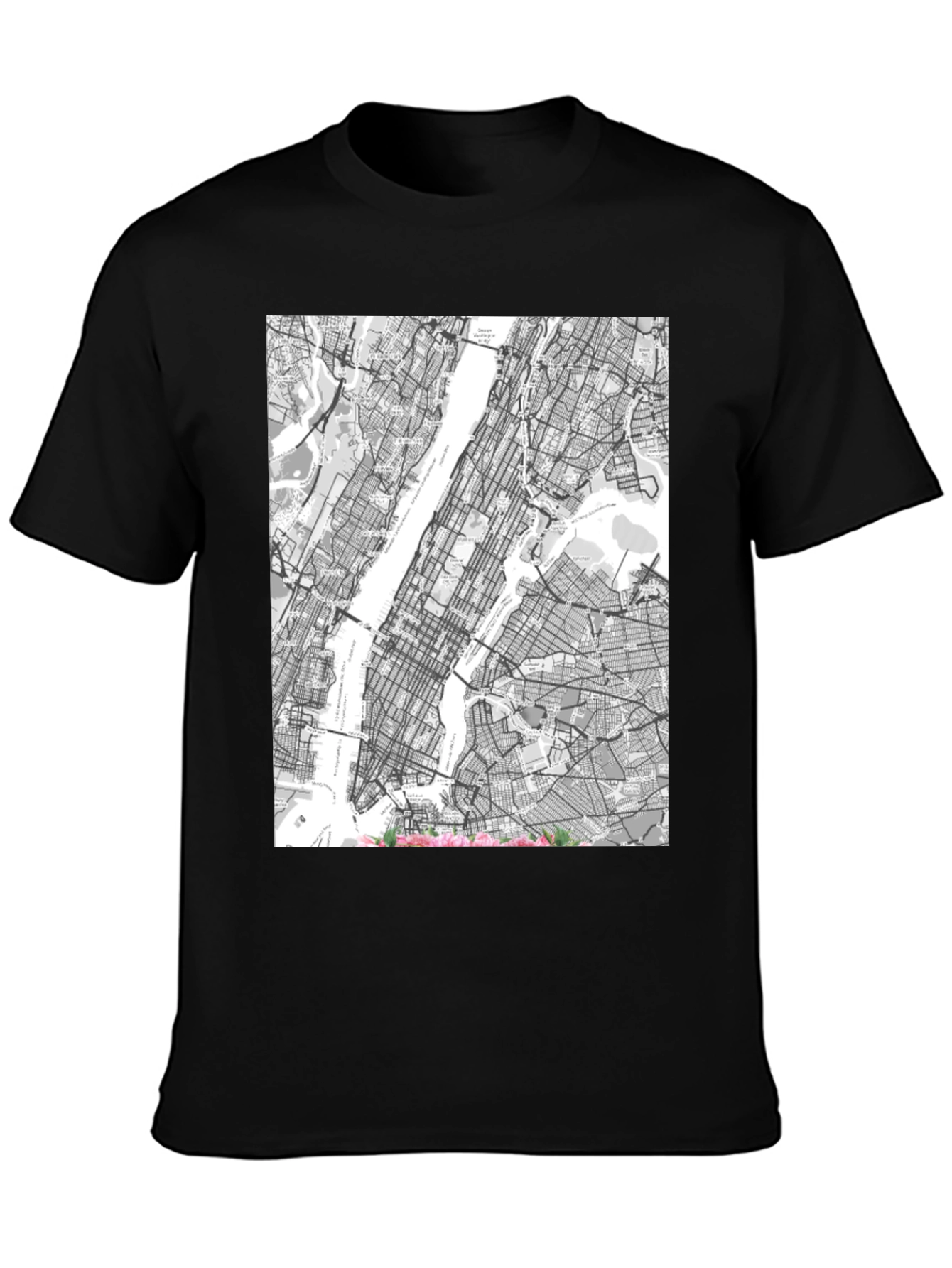 New York City Map T-Shirt - Modern Street Grid Design