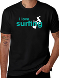 I Love Surfing T-Shirt | Black Tee