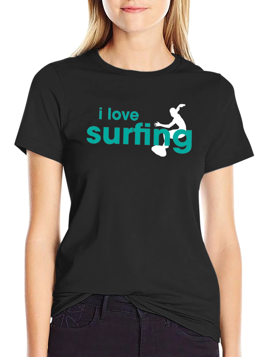 I Love Surfing T-Shirt | Black Tee