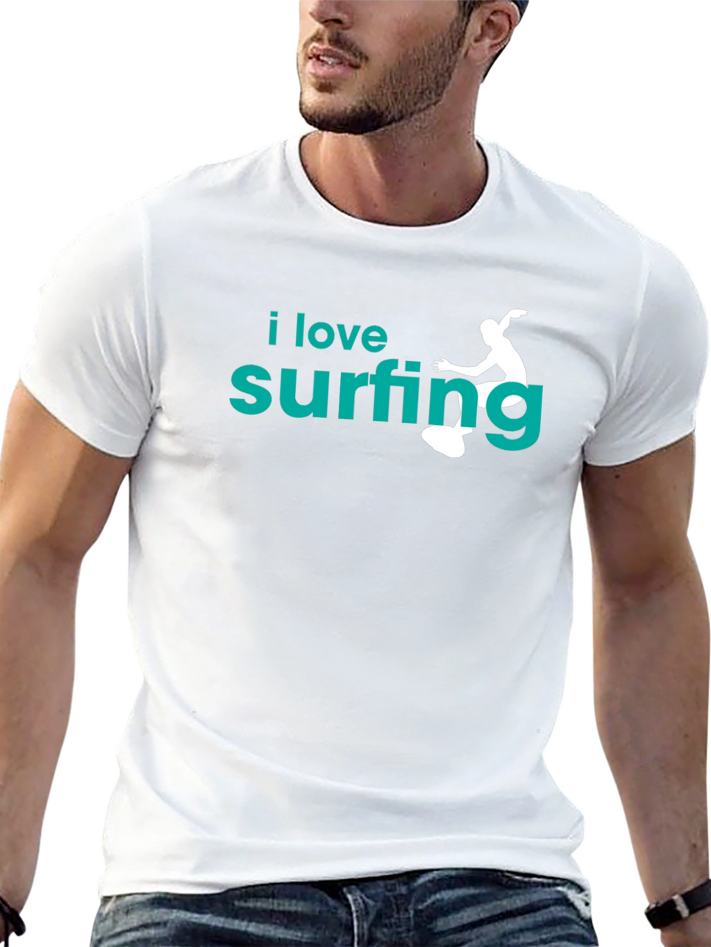 I Love Surfing T-Shirt | Black Tee