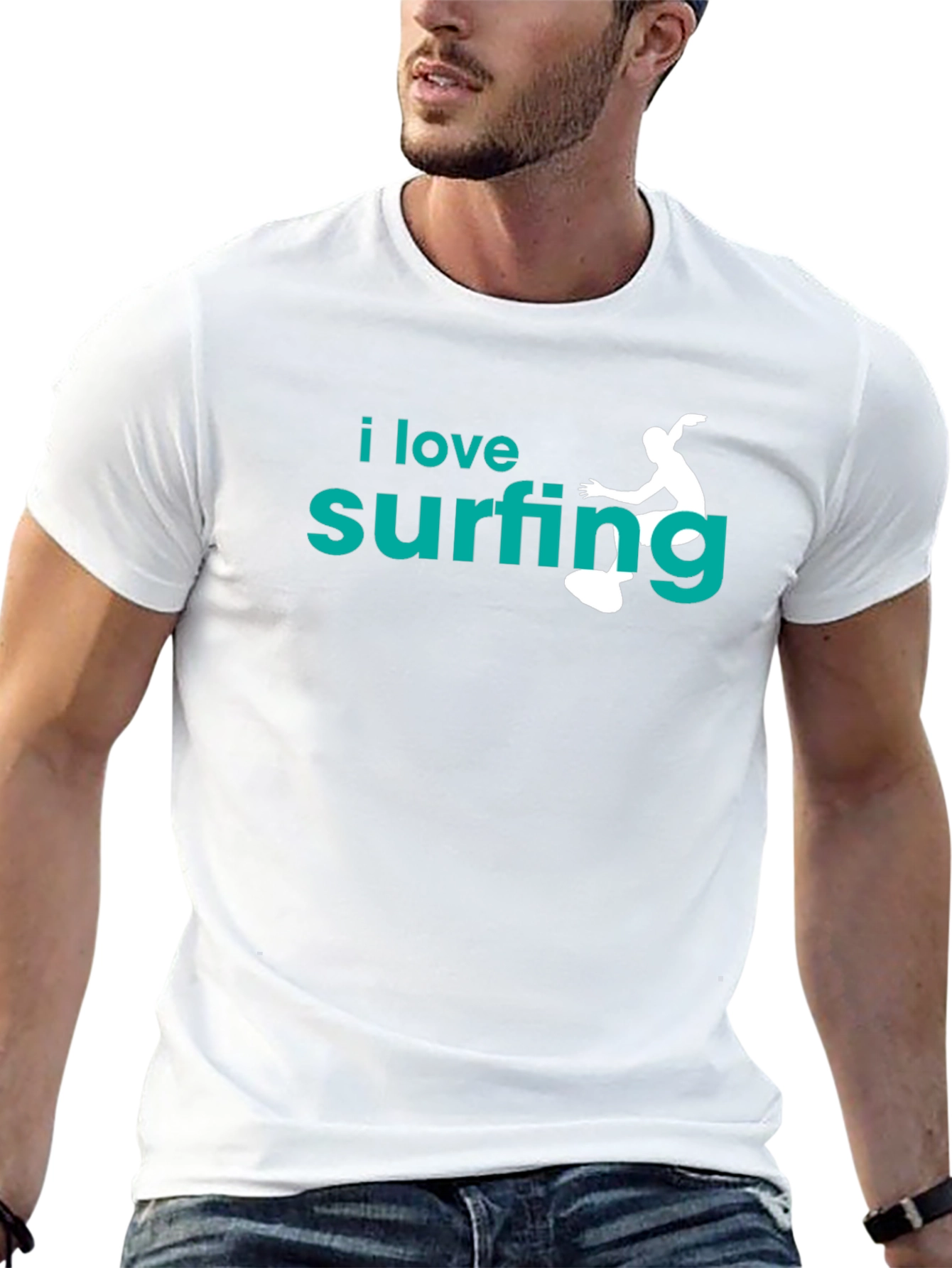 I Love Surfing T-Shirt | Black Tee