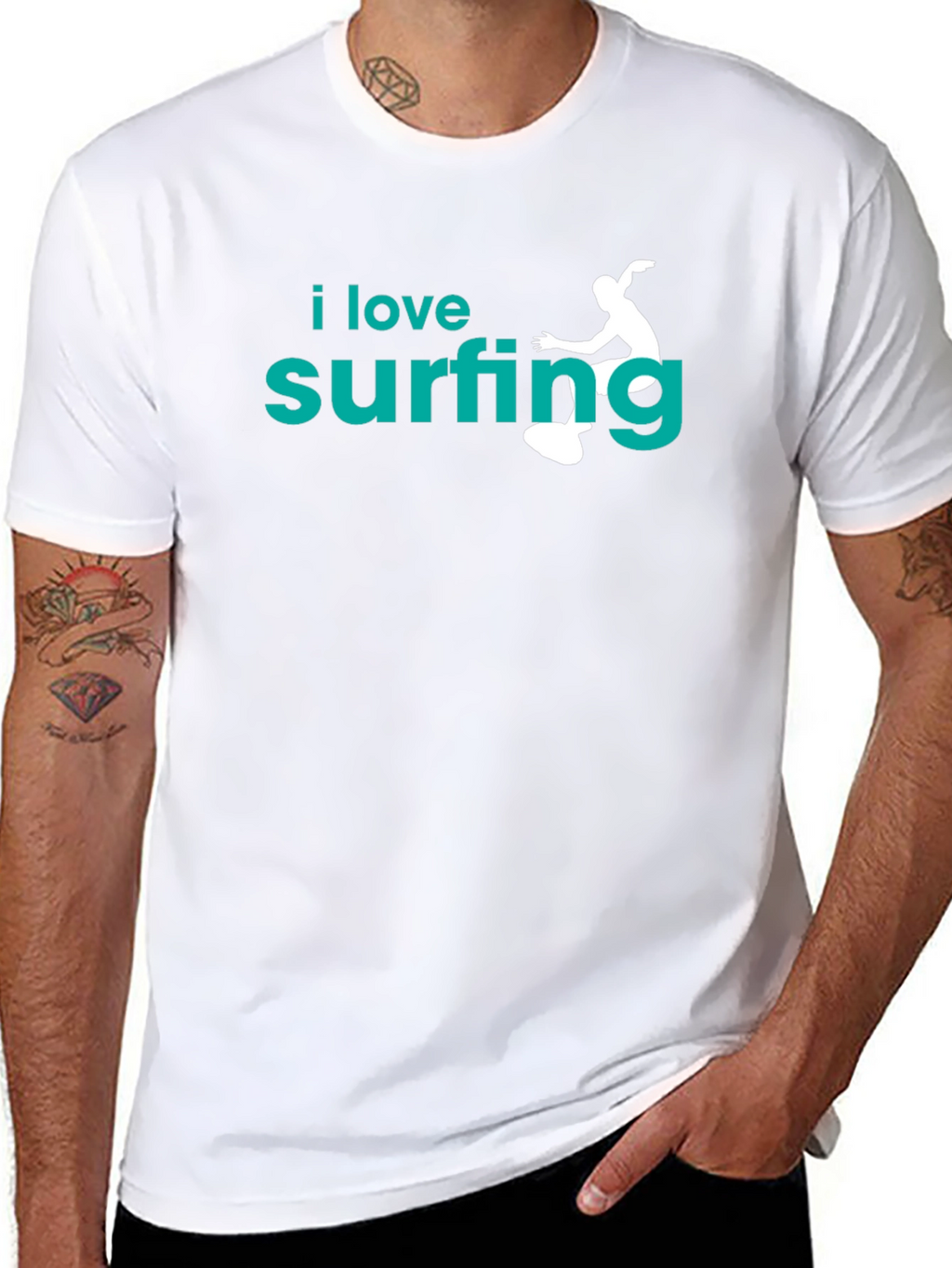 I Love Surfing T-Shirt | Black Tee
