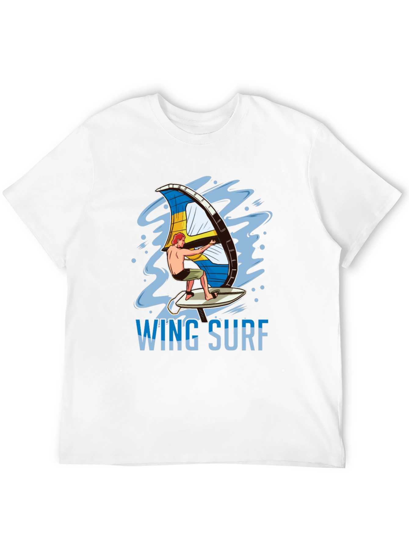 Wing Surf Graphic Tee - Black Cotton T-Shirt