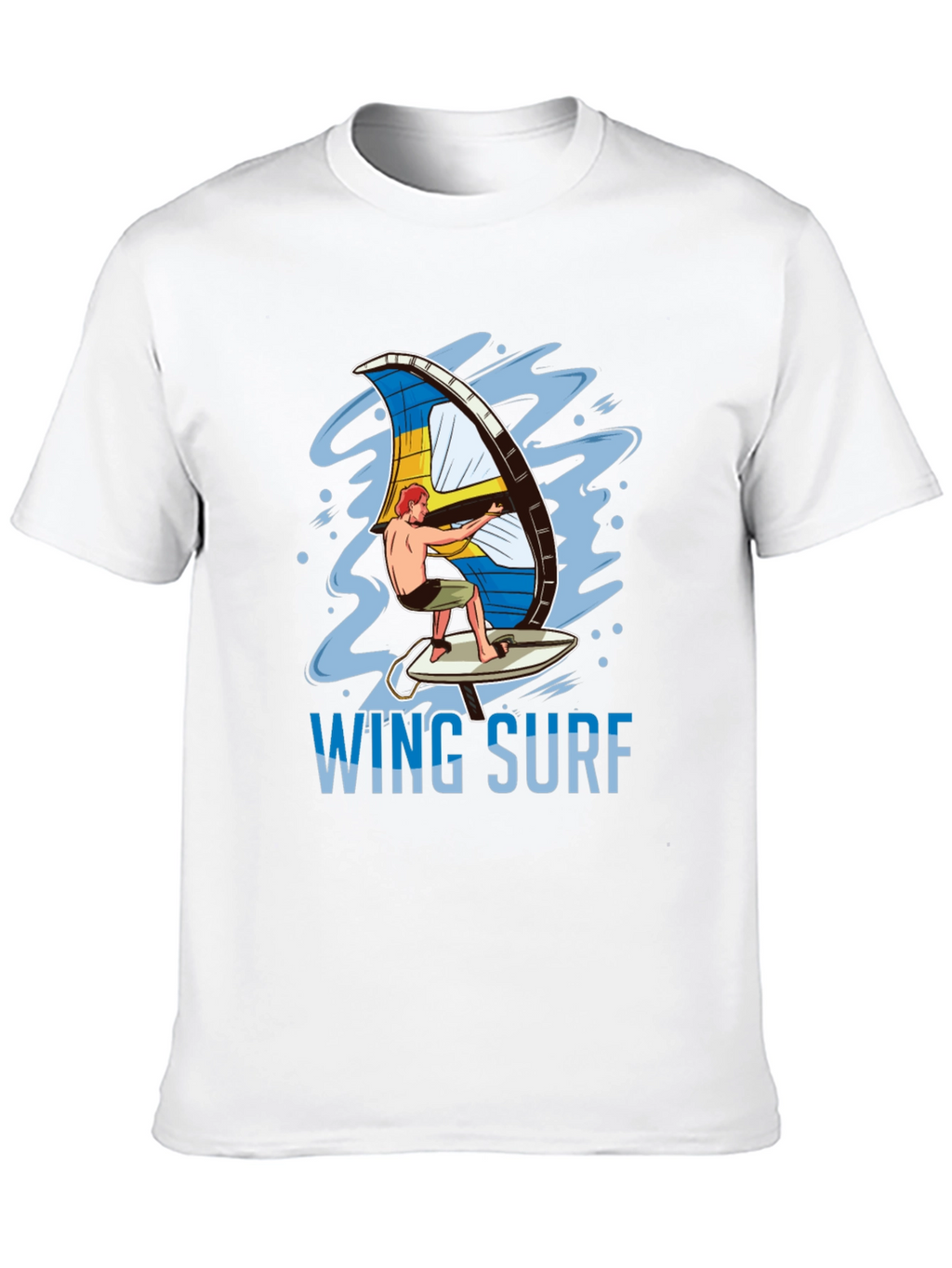 Wing Surf Graphic Tee - Black Cotton T-Shirt