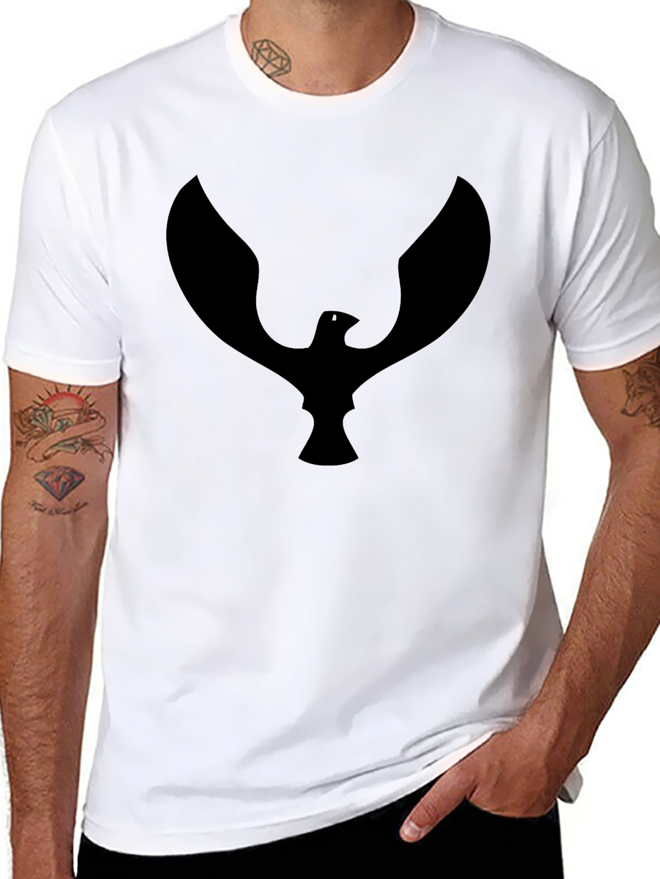 Black Bird Graphic T-Shirt - Stylish Casual Tee