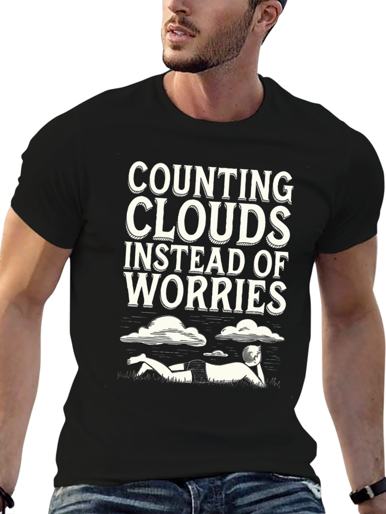 Counting Clouds Graphic Tee - Relaxed Vibes