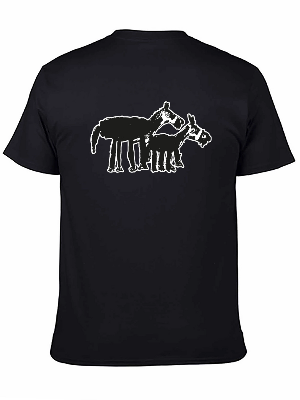 Abstract Horse Graphic Tee - Black