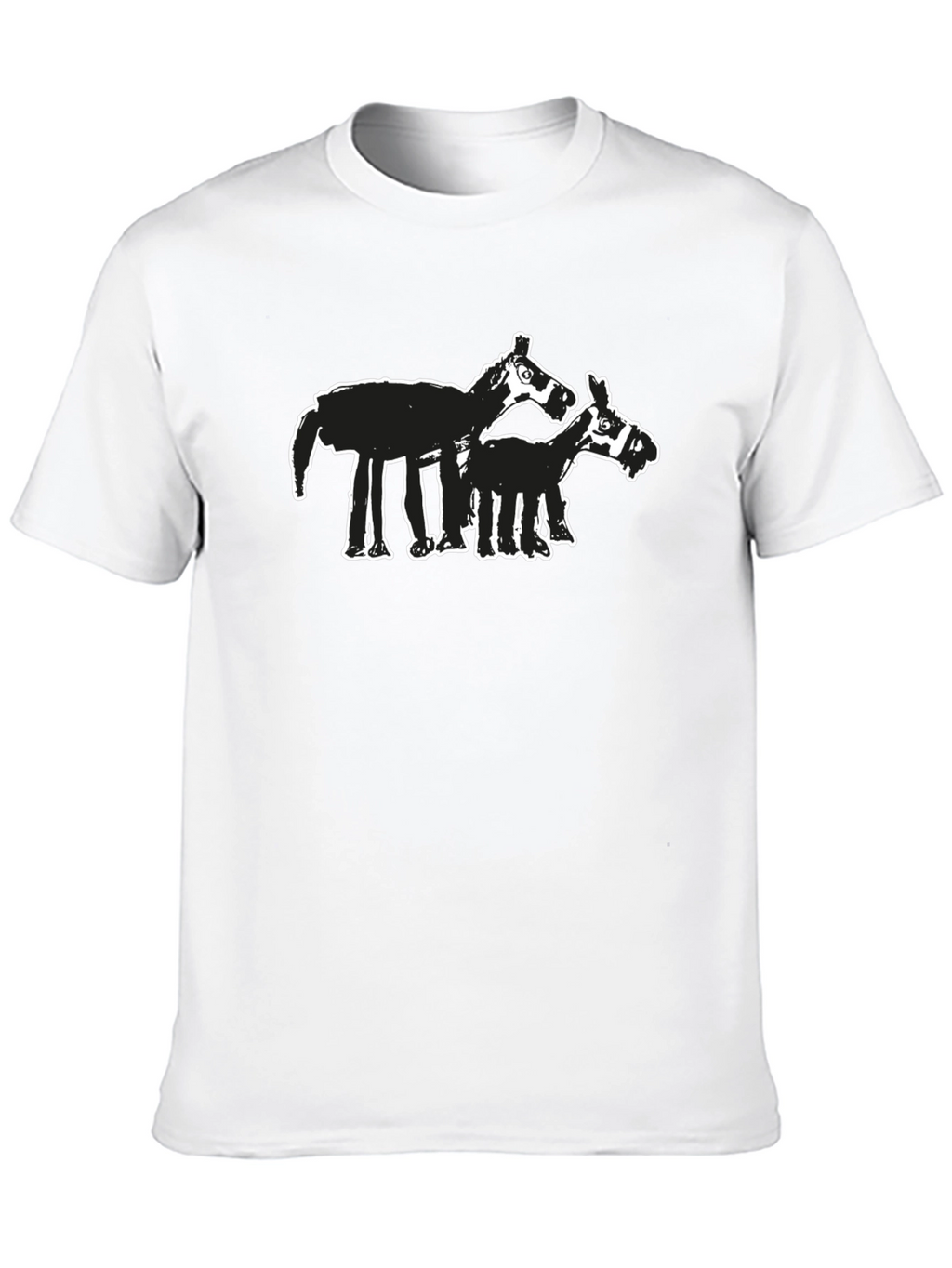 Abstract Horse Graphic Tee - Black