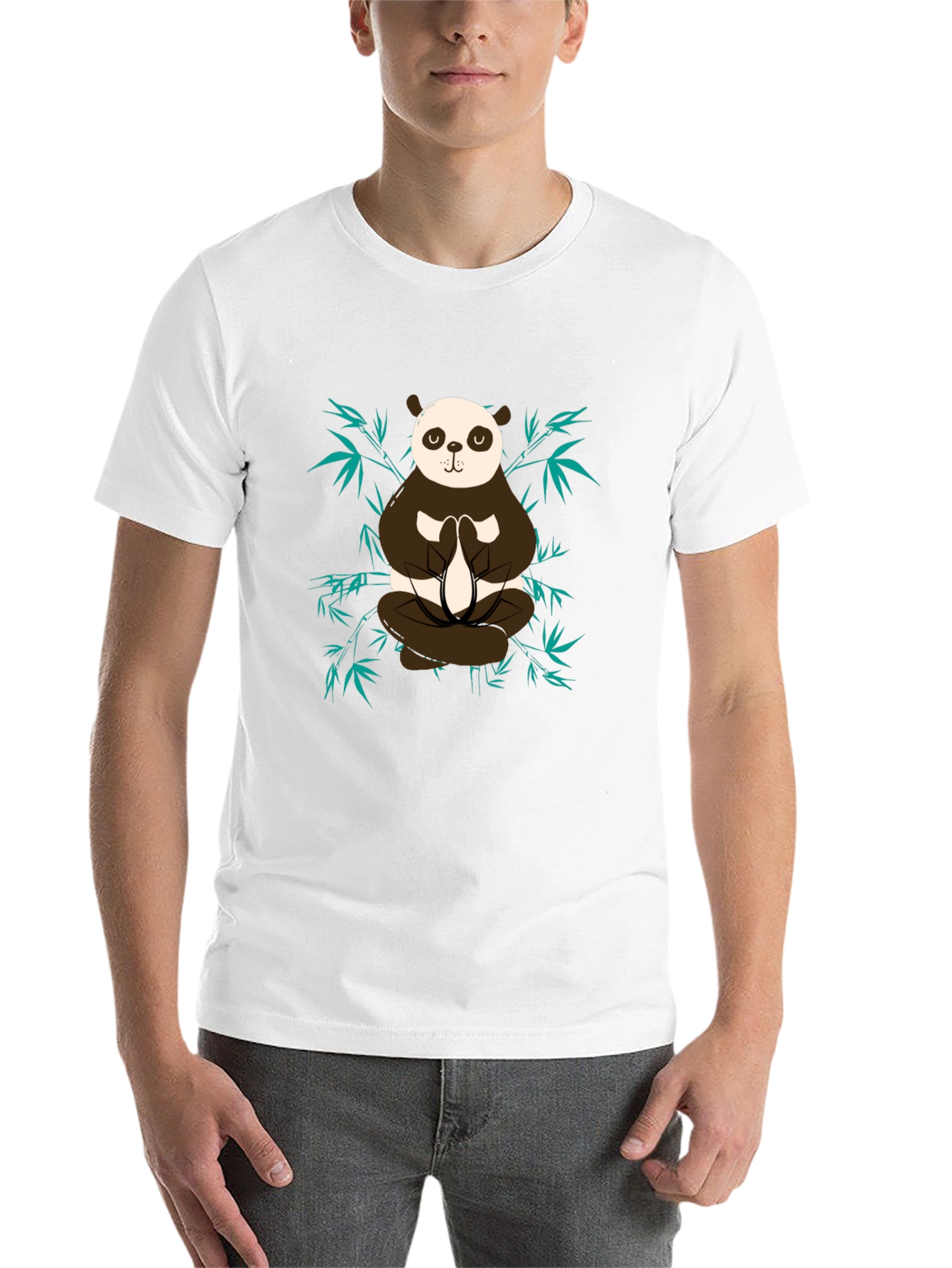 Meditating Panda Graphic Tee - Zen Style Shirt