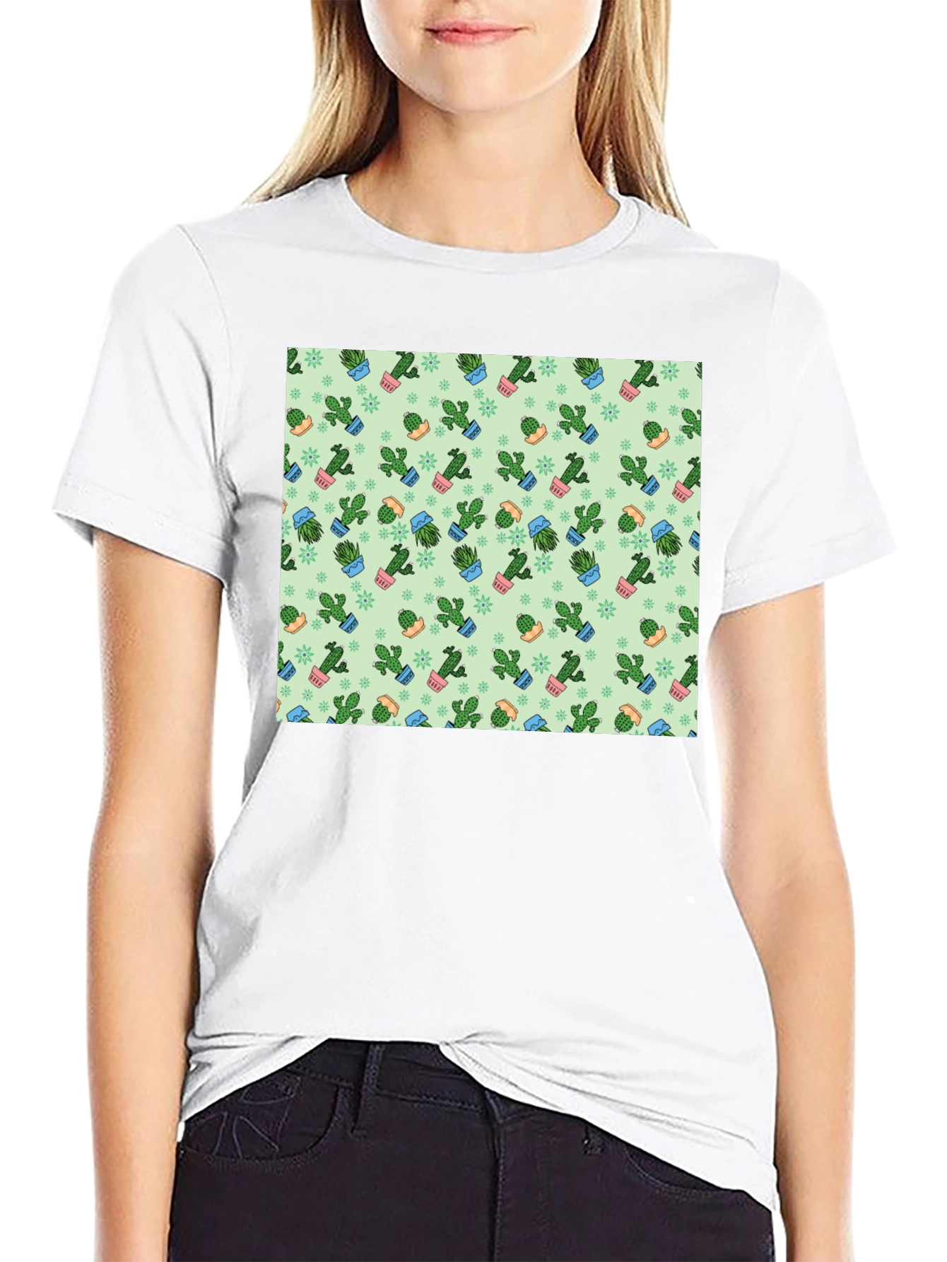 Cactus Print Mens T-Shirt
