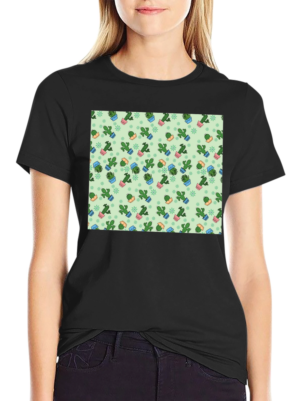 Cactus Print Mens T-Shirt