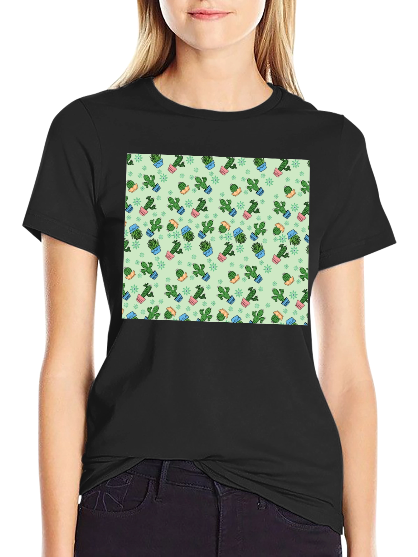 Cactus Print Mens T-Shirt