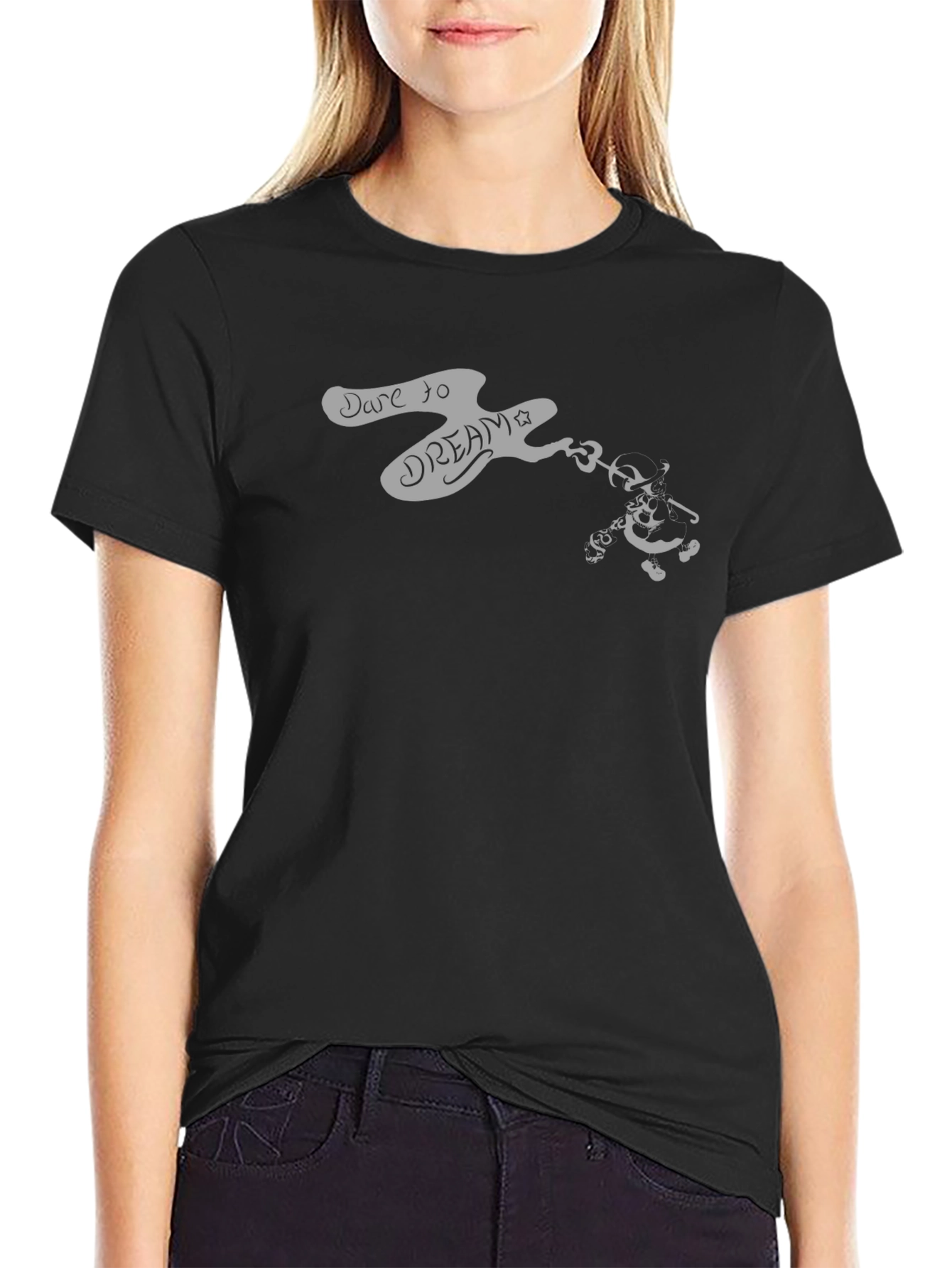 Dare to Dream Black Graphic T-Shirt