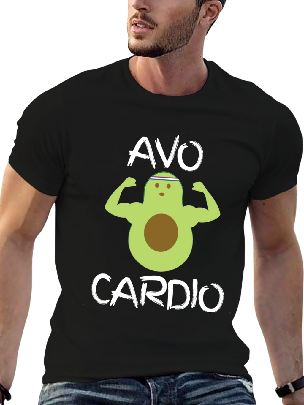 Avo Cardio Black T-Shirt - Gym Humor