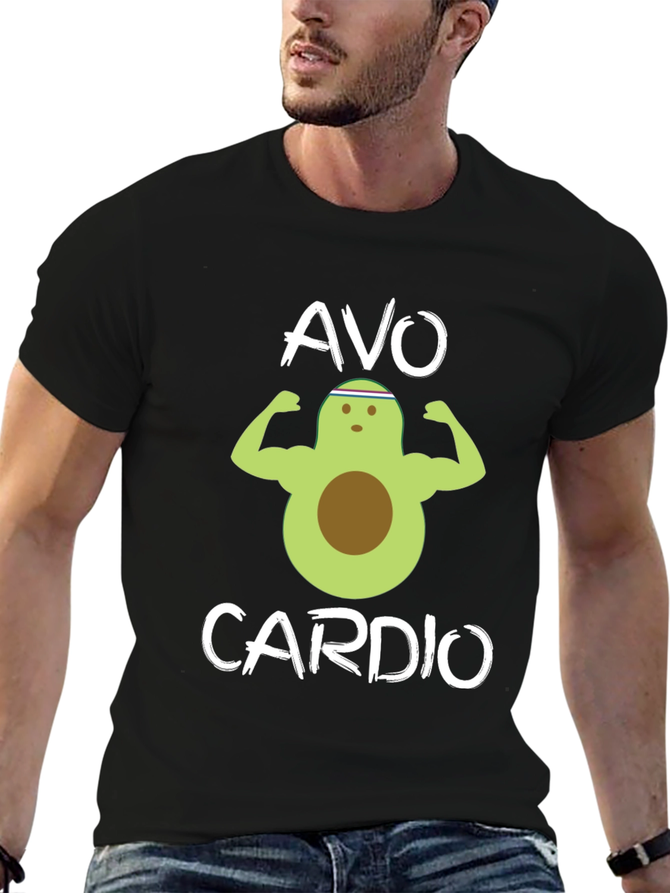 Avo Cardio Black T-Shirt - Gym Humor
