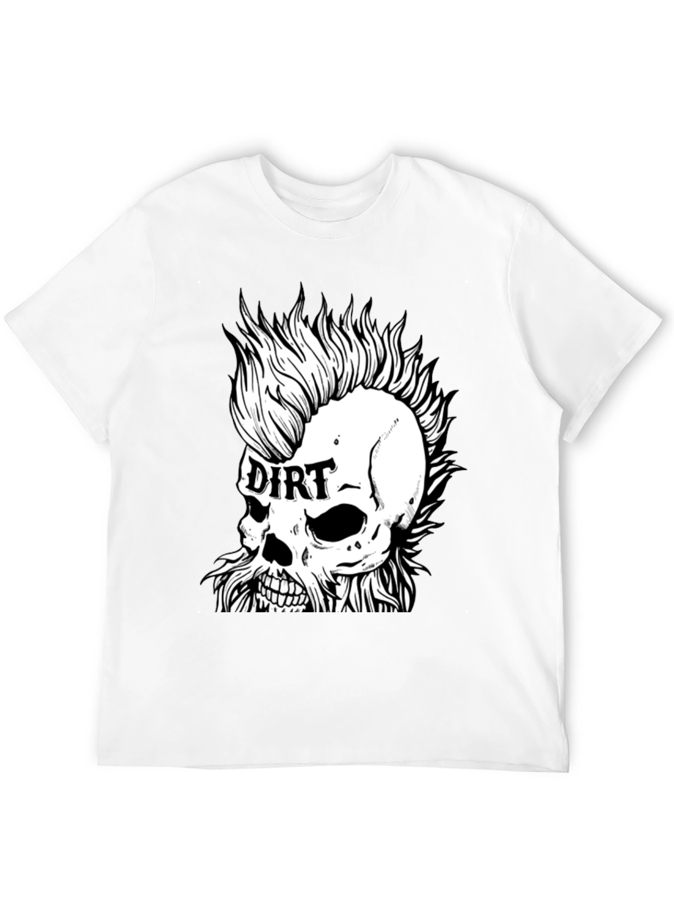 Dirt Skull Punk Graphic Tee - Black Cotton T-Shirt