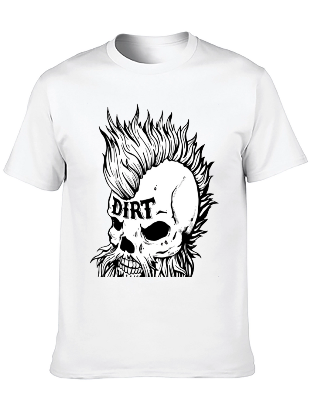 Dirt Skull Punk Graphic Tee - Black Cotton T-Shirt