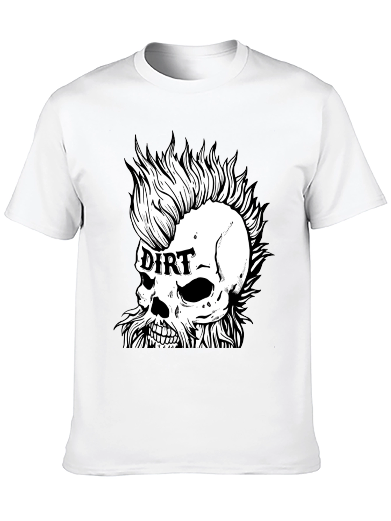 Dirt Skull Punk Graphic Tee - Black Cotton T-Shirt