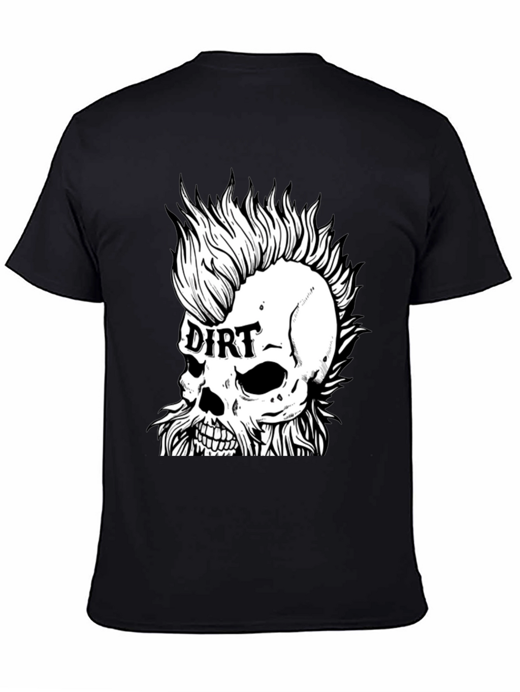Dirt Skull Punk Graphic Tee - Black Cotton T-Shirt