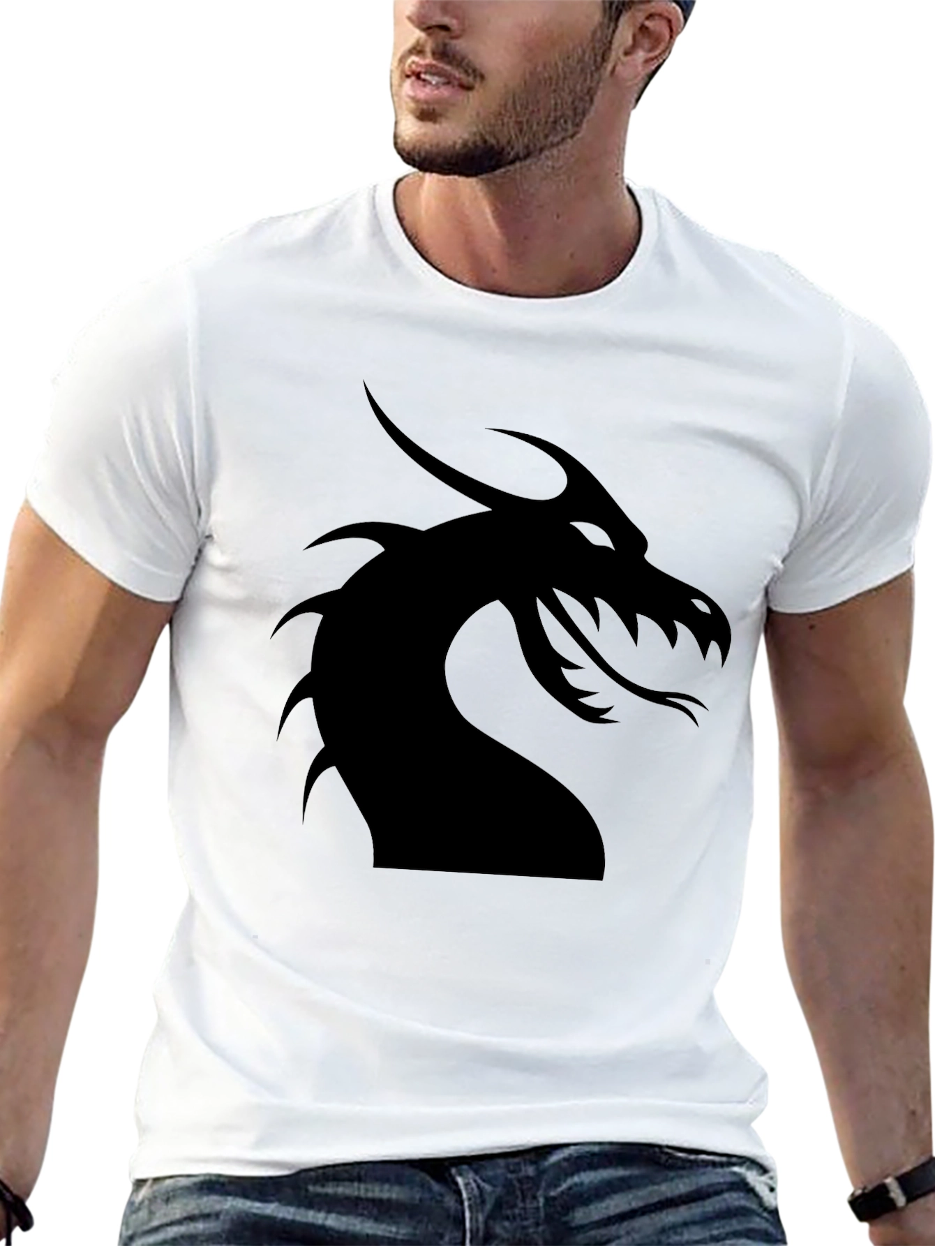 Dragon Silhouette Graphic Tee - Black