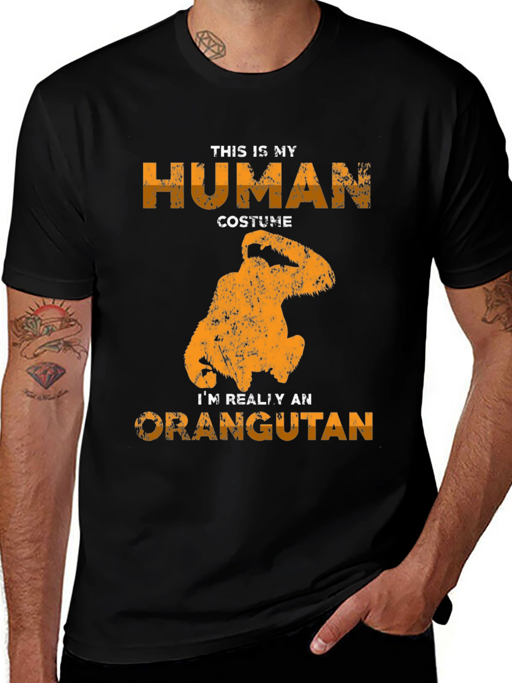 Human Costume Orangutan Graphic Tee