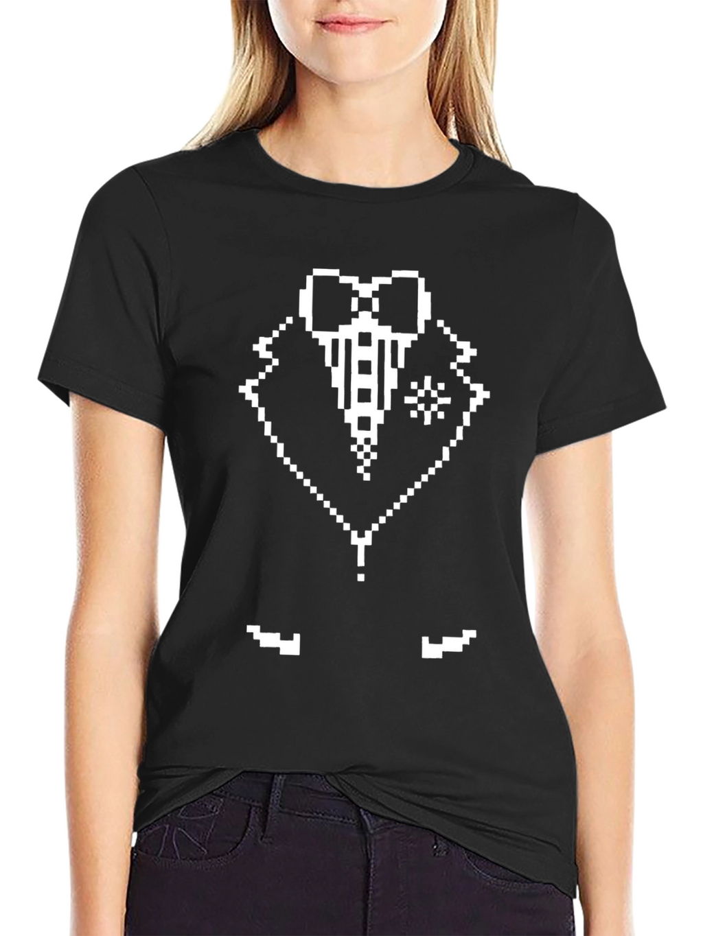 Pixel Tuxedo T-Shirt - Retro 8-Bit Style
