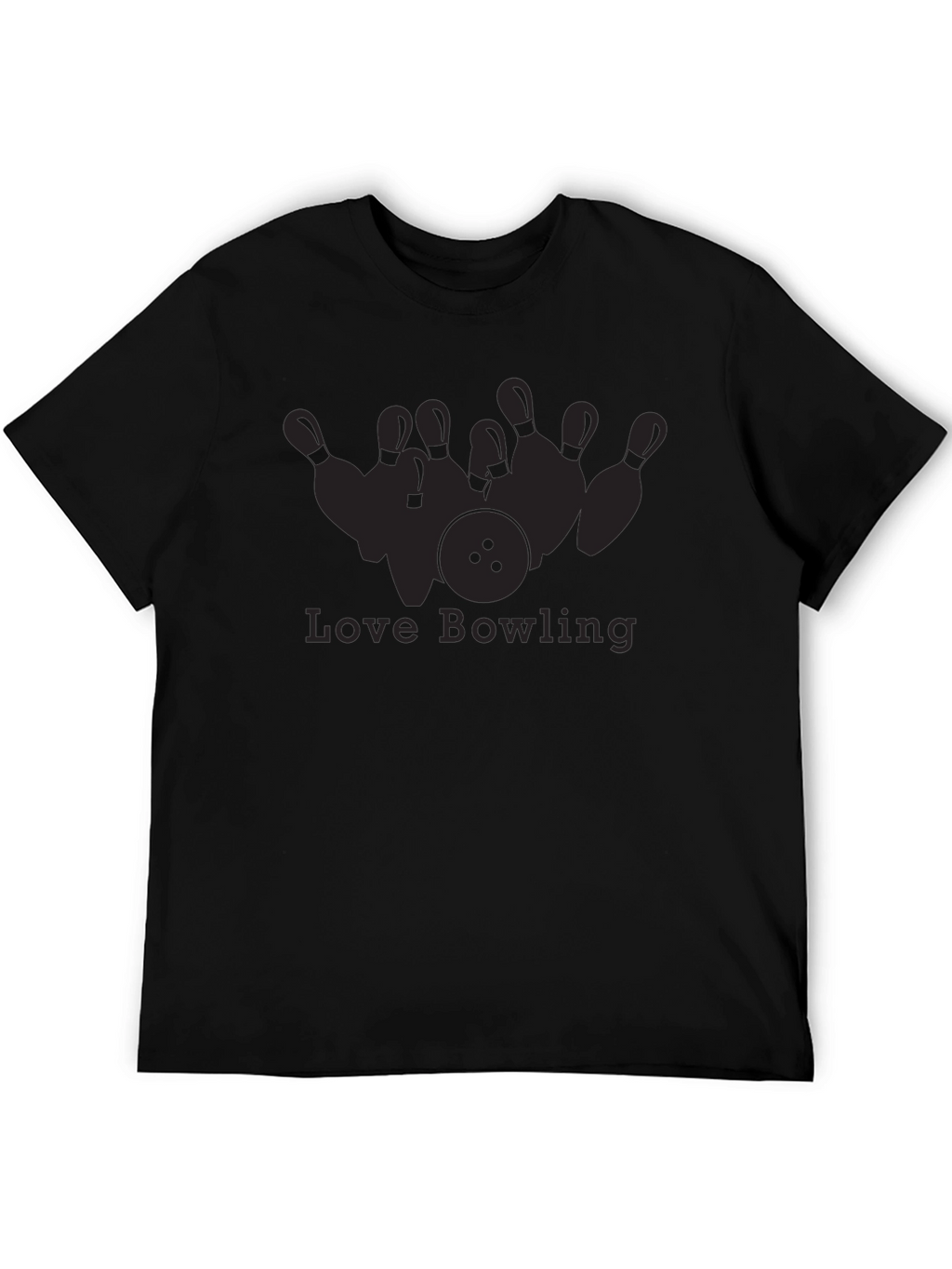Love Bowling Graphic T-Shirt - Black